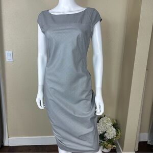 Cynthia Steffe Dress Size 8 Gray Wool Blend Midi Sheath